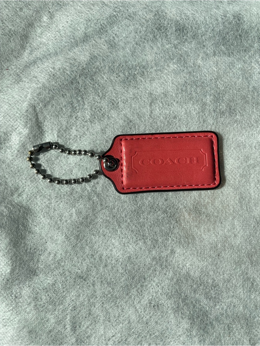❌NOT FOR SALE❌Coach Leather Hang Tag Orange 2010s with Chain
